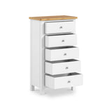 Farrow White XL 5 Drawer Tallboy Chest