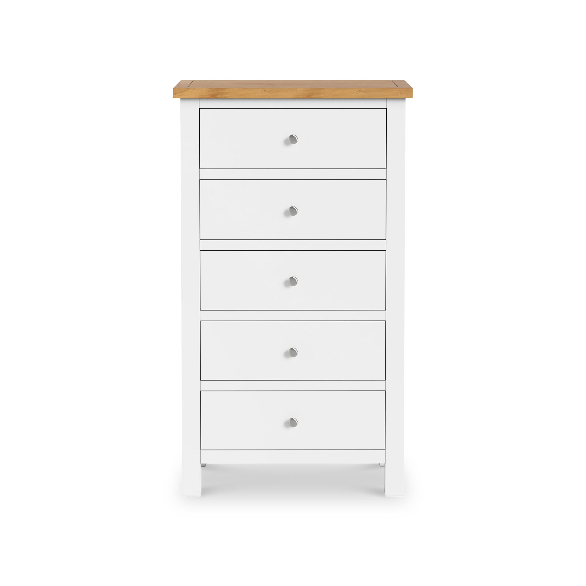 Farrow XL 5 Drawer Tallboy Chest | Grey Cream White & Navy