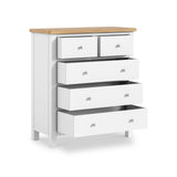 Farrow XL White 2 Over 3 Chest Of Drawers from Roseland Furniture