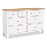 Farrow White XL 8 Drawer Wide Chest for bedroom