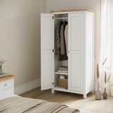 Farrow White Double Full Hanging Wardrobe from Roseland Furniture