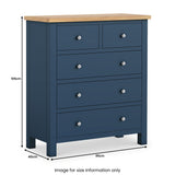 Farrow XL Navy Blue 2 Over 3 Chest Of Drawers from Roseland Furniture