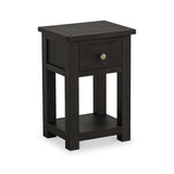 Duchy Acacia 1 Drawer Black Bedside Table from Roseland Furniture