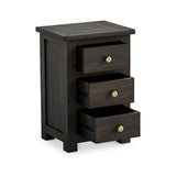 Duchy Acacia 3 Drawer Black Nightstand