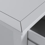 Duchy Inox Grey 3 Drawer Bedside Table