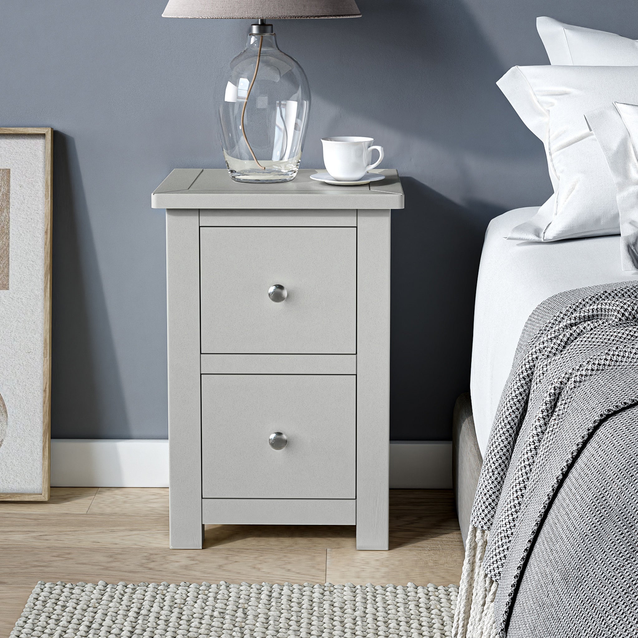 Grey 2 on sale drawer nightstand