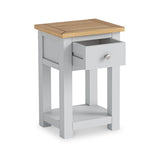 Duchy Inox 1 Drawer Nightstand with Oak Top