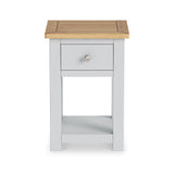 Duchy Inox 1 Drawer Bedside Cabinet with Oak Top