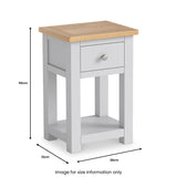 Duchy 1 Drawer Bedside Table with Oak Top from Roseland Furniture