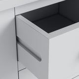 Duchy Inox Grey 3 Drawer Bedside Table