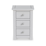 Duchy Inox Grey 3 Drawer Bedside Cabinet