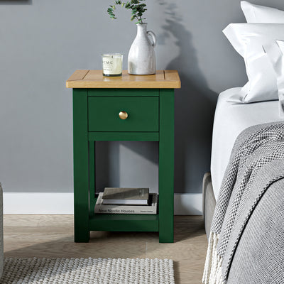 Duchy 1 Drawer Bedside Table with Oak Top