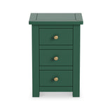 Duchy Puck Green 3 Drawer Bedside Cabinet