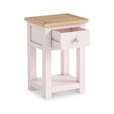 Duchy Dorchester Pink  1 Drawer Bedside Table with Oak Top