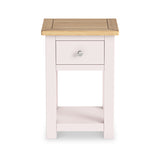 Duchy Dorchester Pink  1 Drawer Bedside Cabinet with Oak Top