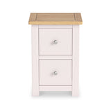 Duchy Dorchester Pink 2 Drawer Bedside Cabinet with Oak Top