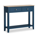 Penrose Navy Blue Console Table with wooden handles from Roseland Furniture