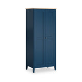 Penrose Navy Blue White Full Hanging Wardrobe with metal handles from Roseland Furniture