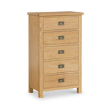 Lanner Oak 5 Drawer Chest of Drawers from Roseland Furniture