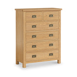 Lanner Oak 2 Over 4 Drawer Chest from Roseland Furniture