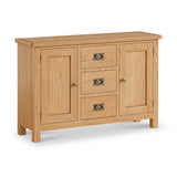 Lanner Oak 3 Drawer Sideboard Cabinet from Roseland Furniture