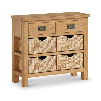 Lanner Oak Console Table with Baskets