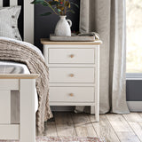 Penrose Coconut White Bedside Table for bedroom