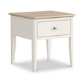 Penrose Coconut White Lamp Table with wooden handle from Roseland Furniture