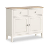 Penrose Coconut White Small Sideboard Cabinet with metal handles from Roseland Furniture