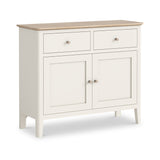 Penrose Coconut White Small Sideboard Cabinet with wooden handles from Roseland Furniture