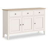 Penrose Coconut white Large Sideboard with metal handles from Roseland Furniture