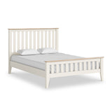 Penrose Coconut White Double Slatted Bed from Roseland Furniture