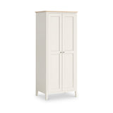 Penrose Coconut White Full Hanging Wardrobe with wooden handles from Roseland Furniture