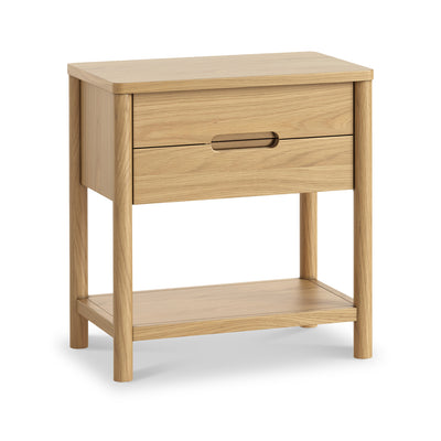 Carnon Oak 2 Drawer Bedside Table