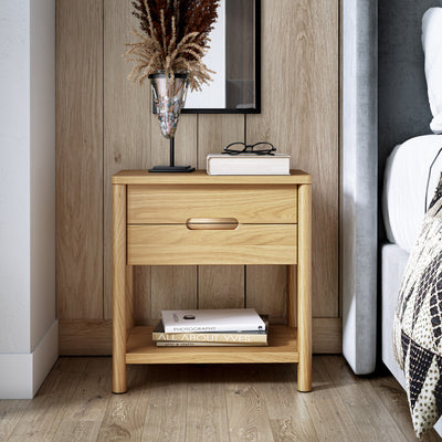 Carnon Oak 2 Drawer Bedside Table