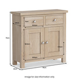 Farrow Oak Mini 2 Door Sideboard Cabinet