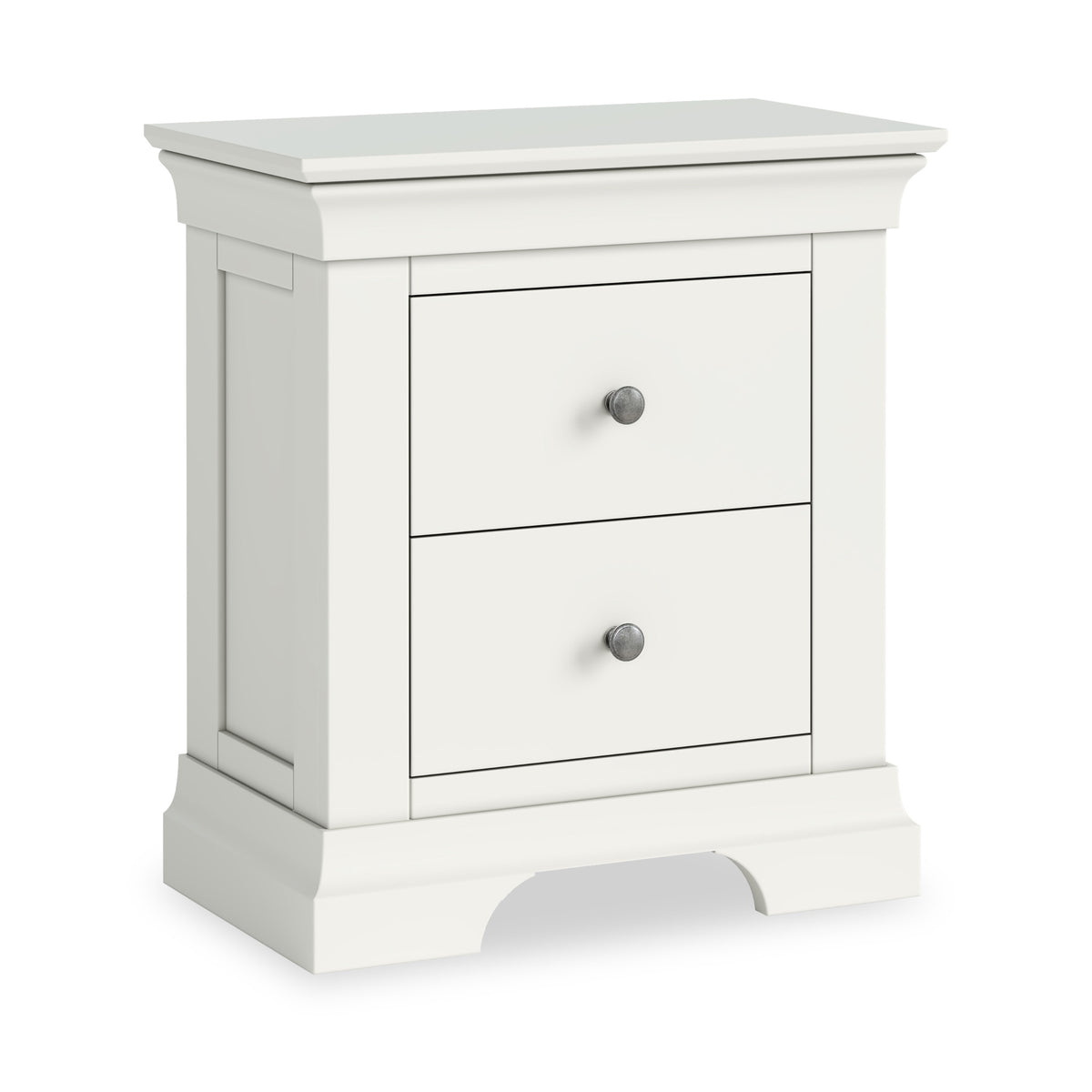 Colette Warm White 2 Drawer Bedside Table from Roseland Furniture