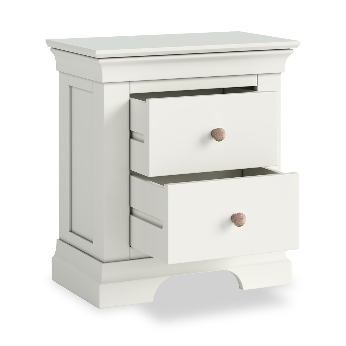 Colette Warm White 2 Drawer Bedside Table from Roseland Furniture