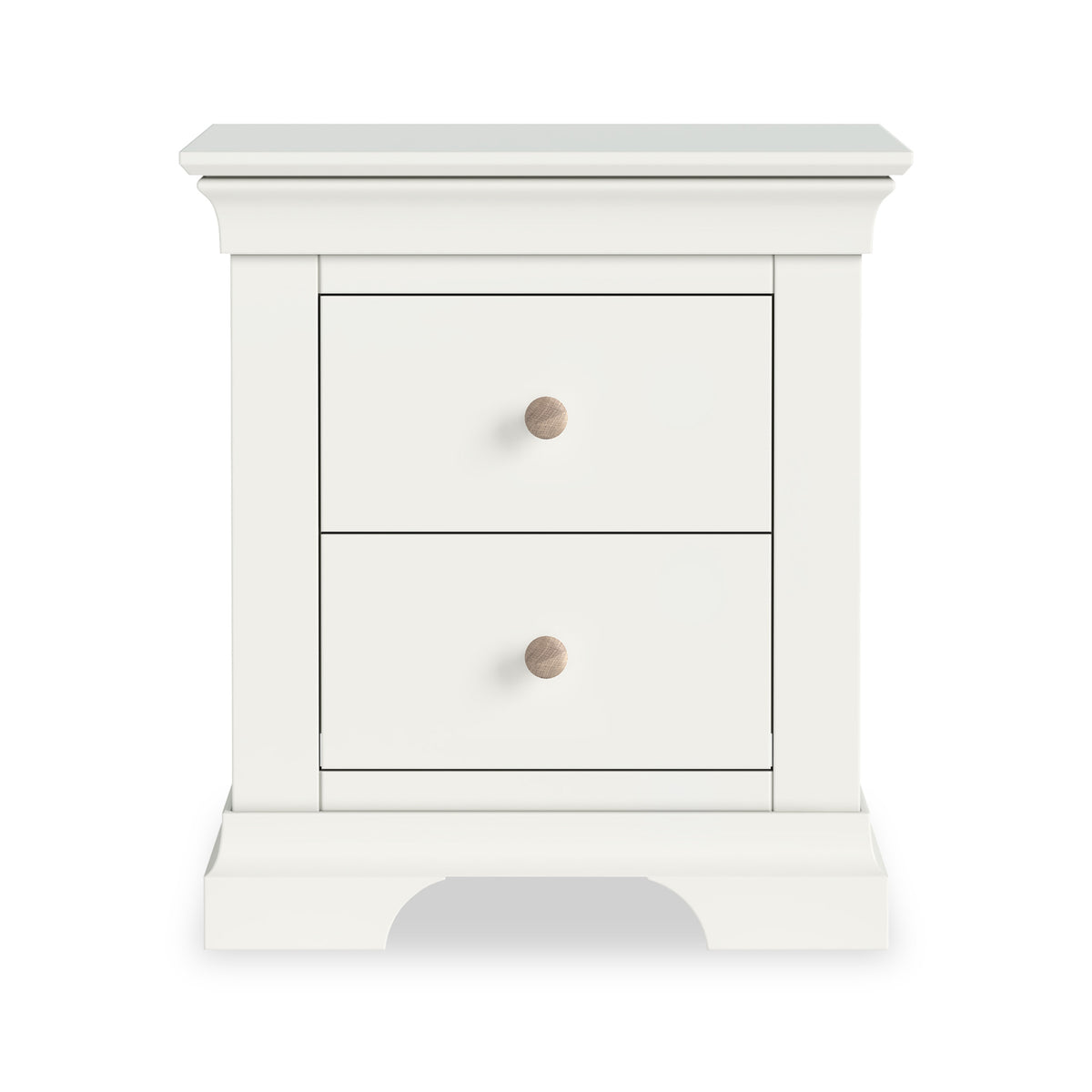 Colette Warm White 2 Drawer Bedside Table from Roseland Furniture