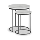 Pimlico-Banswara-Marble-Grey-Frame-Nest-of-2-Tables from Roseland Furniture