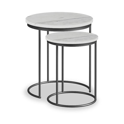 Pimlico Marble Nest of 2 Tables with Grey Frame