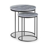 Pimlico-Banswara-Marble-Grey-Frame-Nest-of-2-Tables from Roseland Furniture