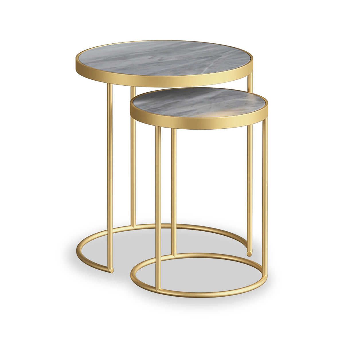 Pimlico-grey-marble-gold-frame-nest-of-tables  from Roseland Furniture