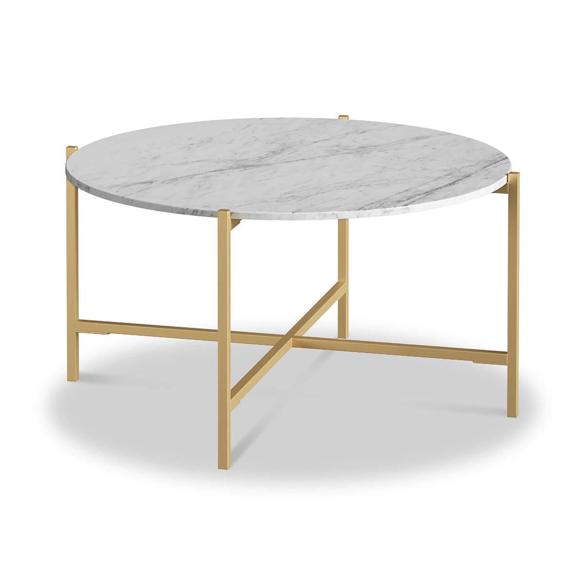 Pimlico-Banswara-Marble-Gold-Frame-Round-Coffee-Table from Roseland Furniture