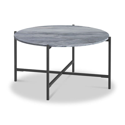 Pimlico Marble Round Coffee Table with Grey Frame