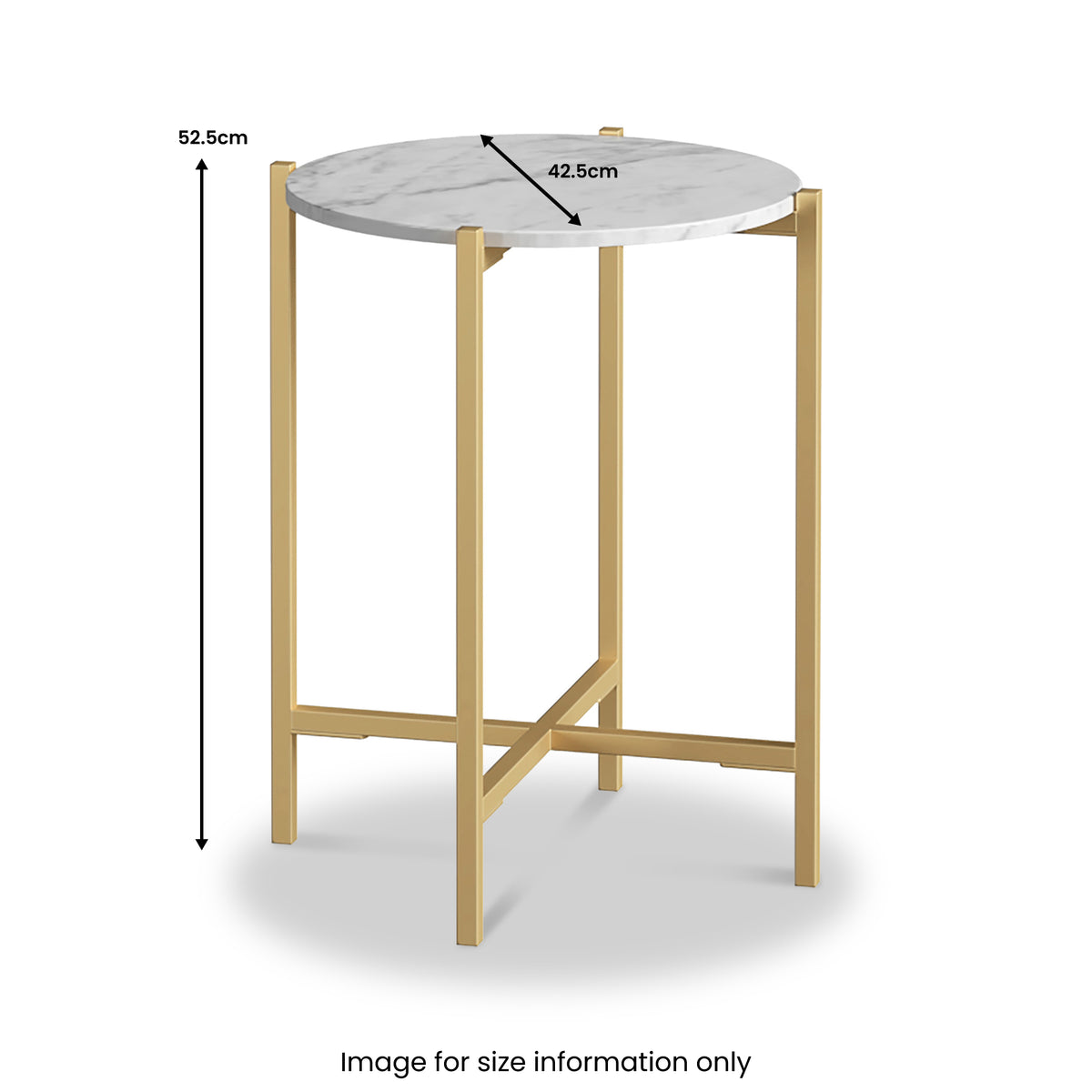 Pimlico-Banswara-Marble-Gold-Frame-Round-Side-Table from Roseland Furniture