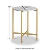 Pimlico-Banswara-Marble-Gold-Frame-Round-Side-Table from Roseland Furniture