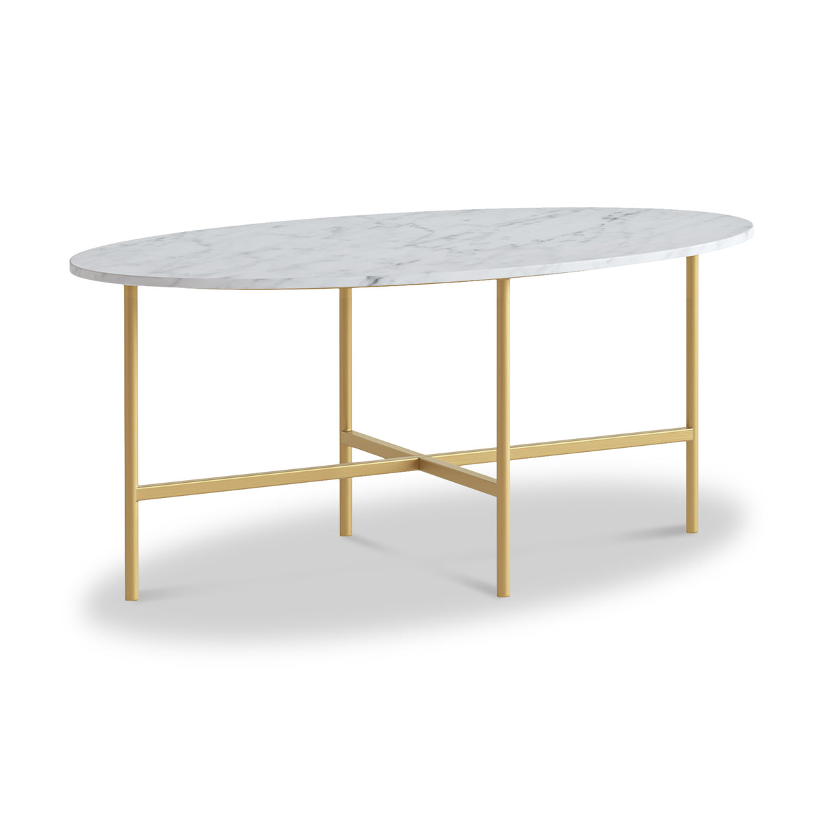 Pimlico-Banswara-Marble-Gold-Frame-Oval-Coffee-Table from Roseland Furniture