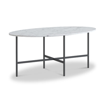 Pimlico Marble Oval Coffee Table with Grey Frame