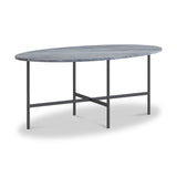 Pimlico-grey-marble-grey-frame-oval-coffee-table from Roseland Furniture